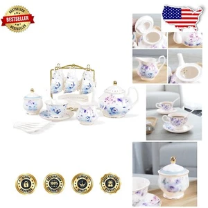 Dishwasher Safe Floral Tea Service for 6 - Exquisite Gift Set for All Occasions - Picture 1 of 8