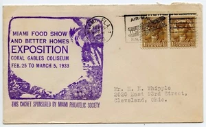 Miami Exposition Florida Air Mail Vintage Cover 1933 - Picture 1 of 2