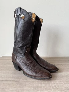 Botas vaqueras de cuero de bisonte hechas a mano Laramie Buckaroo de colección para hombre 10 - Imagen 1 de 8