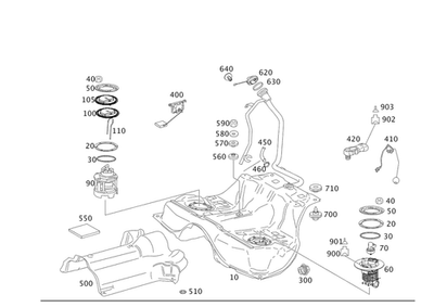 Unidad de filtro de combustible original Mercedes-Benz 221-470-18-90 Foto 1 de 2