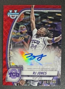 2024-25 Bowman Chrome U #84 RJ Jones Red Shimmer Auto 41/45 TCU Horned Frogs - Picture 1 of 4