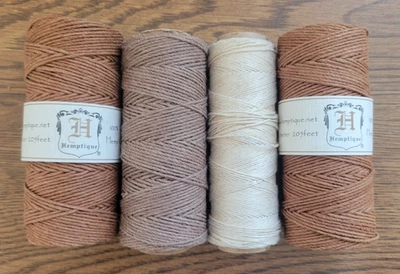 Cuerda de cáñamo Hemptique 100 % artesanos 20 lb marrón + extra Foto 1 de 4