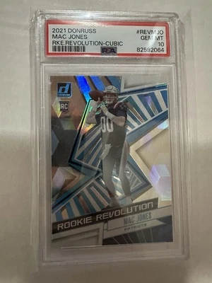 2021 Donruss Rookie Revolution Cubic #/50 Mac Jones REVMJO PSA 10 - Image 1 of 3