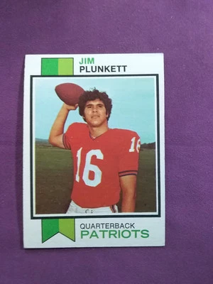 1973 Topps New England Patriots Jim Plunkett cartão 321 - Imagem 1 de 2
