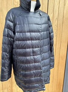 MARINA RINALDI Black Quilted REVERSIBLE GOOSE DOWN Coat JACKET UK 14/16 £665 - Picture 1 of 13