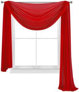 Empire Home 216" Long Sheer Curtain Valance Window / Scarf Great Value 30 Colors - Picture 1 of 25
