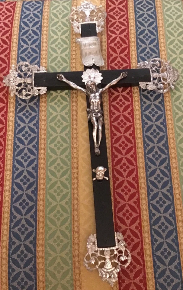 Crocifisso Argento Massiccio Francia Impero - Immagine 1 di 4