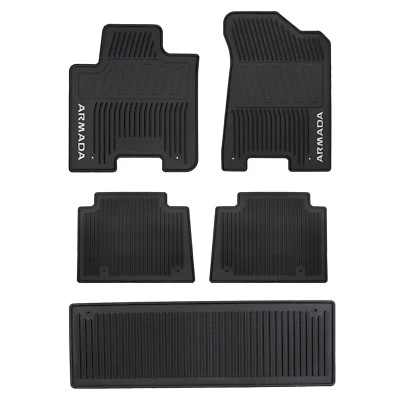 NEW OEM 2017-2020 NISSAN ARMADA ALL WEATHER SEASON BLACK RUBBER FLOOR MATS SET - Image 1 of 4