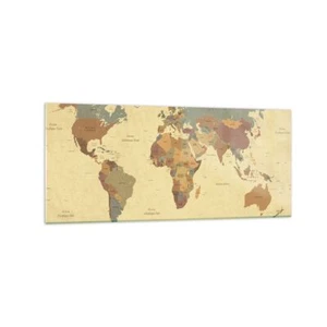 Wandbilder 120x50cm Glasbild Karte Welt Land Groß Bilder Art Wanddeko - Bild 1 von 10