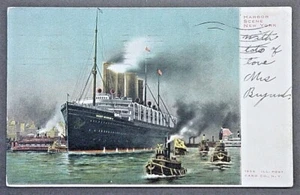 Harbor Scene New York "Kaiser Wilhelm II" FREE SHIPPING - Picture 1 of 2