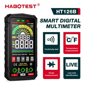 HABOTEST HT126B MULTÍMETRO digital voltímetro amperímetro probador de CA CC medidor de cables - Imagen 1 de 15