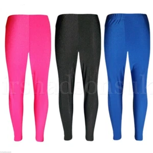 GIRLS WET LOOK LEOTARD DANCE BALLET SPORTS GYMNASTICS FASHION STRETCHY LEGGING - Picture 1 of 3