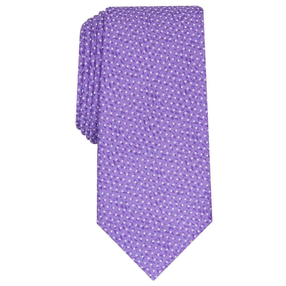 Alfani Mens Neck Tie Purple Madison Polka Dot SKINNY Slim Silk Accessory 448