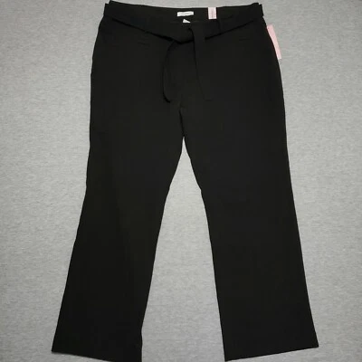 Dressbarn Women's 20 Black Dress Pants Stretch Front/Back Pockets Self Belt NEW - Image 1 of 4