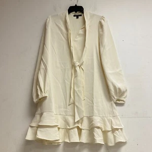 Prabal Gurung Long Sleeve Neck Tie Tiered Women's Dress Size S Color Off-White - Picture 1 of 18