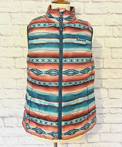 Ariat Womens Size Medium Ideal 3.0 Multicolor Serape Packable Down Vest 10037449 - Picture 1 of 19