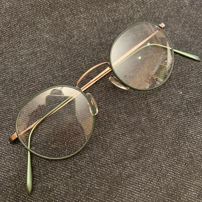NEW NOS VTG 90s CALVIN KLEIN Brown Green Round Eyeglasses Glasses 336 Frame 46 - Image 1 of 4