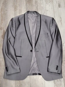 42R Men's Lorenzo Bruno Tuxedo Top Blazer Silver Gray Tux Style Sport Coat - Picture 1 of 9