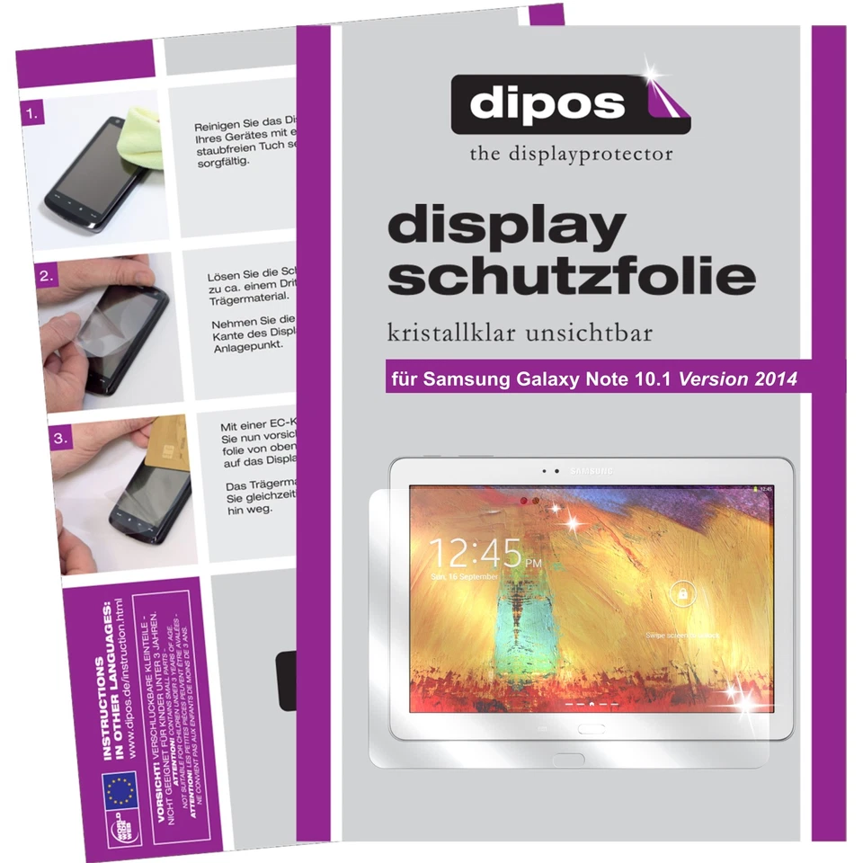 2x Screen Protector for Samsung Galaxy Note 10.1 (2014) protection crystal clear - Image 1 of 4