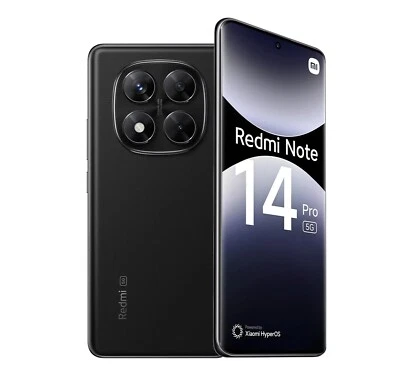 Cellulare Smartphone Xiaomi Redmi Note 14 Pro 5G 6,67" 12+512GB Dual Sim BLACK - Immagine 1 di 4