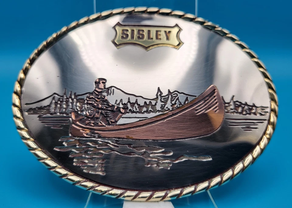 Fibbia (7 x 9) SISLEY [con CANOA] Vintage Anni 80 Ovale 140 Grammi (PANINARO) - Immagine 1 di 2