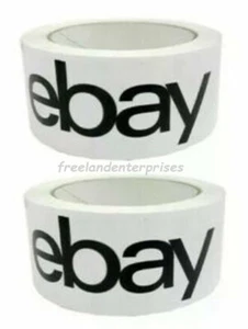 Office Branded Package Shipping Tape EBAY Black Print~2 Count~ Size: 2" X 75 yd - Picture 1 of 1