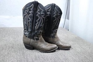 VTG Panhandle Slim Lizard Round Toe Western Cowboy Boots Light Green Size 9.5 D - Picture 1 of 9