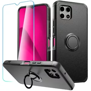 Per REVVL 7 PRO 5G Custodia Doppio Strato Resistente Cover Anello Supporto + Vetro Temperato - Foto 1 di 37