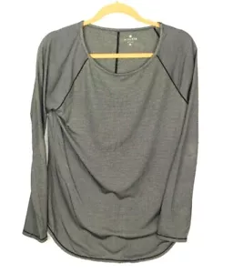 Top Athleta grigio sciolto manica lunga morbido casual yoga atletica camicia donna M - Foto 1 di 3