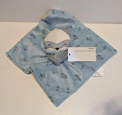 Nueva manta de seguridad Modern Moments de Gerber Raccoon Lovey azul blanco setas Foto 1 de 4