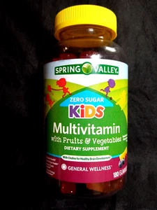 SPRING VALLEY KIDS MULTIVITAMIN..ZERO SUGAR..180 GUMMIES..FEB 2026 - Picture 1 of 1