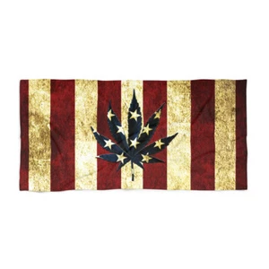 Toalla de playa Weed Americannabis diseño de hoja de marihuana - Imagen 1 de 6