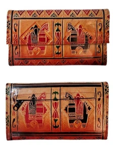 RSINC Shantiniketan Leather Women's Clutch Traditional Horse Print - Picture 1 of 10