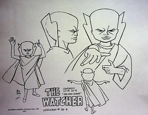 FANTASTIC FOUR 1967 Animation Production ALEX TOTH Model Cel Copy Hanna-Barbera - Picture 1 of 2