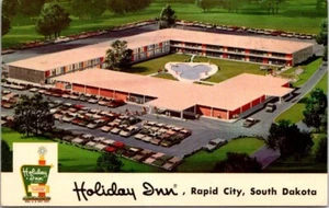 Rapid City SD South Dakota Holiday Inn Old Cars 1960s Vintage Postcard - Picture 1 of 2