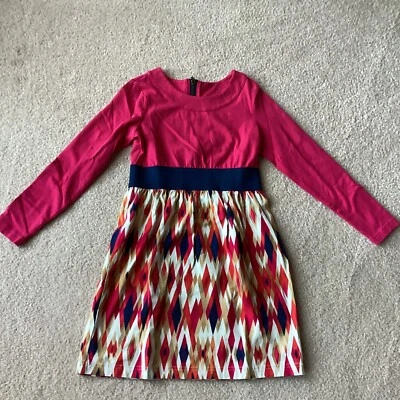 K C PARKER, HARTSTRINGS GIRLS DRESS, 7, PINK TOP, GEOMETRIC PRINT SKIRT, CUTE - Image 1 of 4