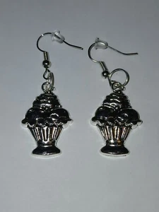 Sundae Ice Cream Earrings Cute USA Seller Gift - Picture 1 of 1