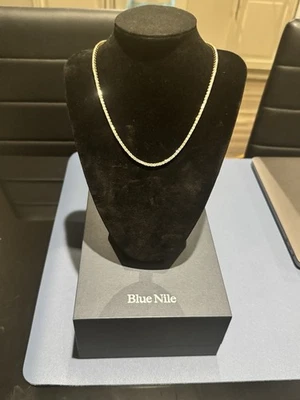 Nuevo collar de tenis de oro amarillo de 16 pulgadas Blue Nile nunca usado ¡Pagado más de $12k!! Foto 1 de 4