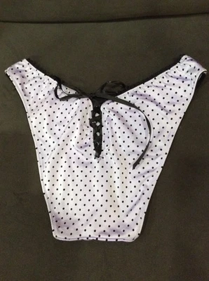 Vintage 2004 Victoria Secret Lilac Black Dot  Bikini Size M - Image 1 of 4
