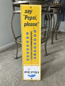 Letrero vintage Pepsi 28" PM-1030 Stout Sign Company St Louis MO - SIN TERMÓMETRO - Imagen 1 de 13