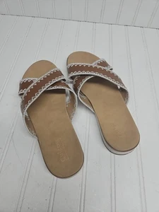 Catherine Malandrino Brown And White Sandals Size 9.5 - Picture 1 of 8
