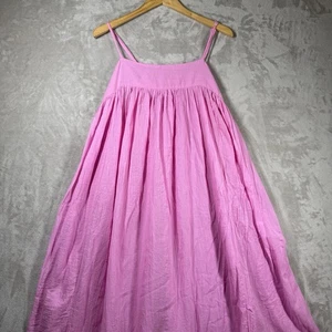 Maxi Vestido Free People Talla Grande Rosa Gasa Suelto Sin Mangas Fluido Playa Ajustable - Imagen 1 de 12