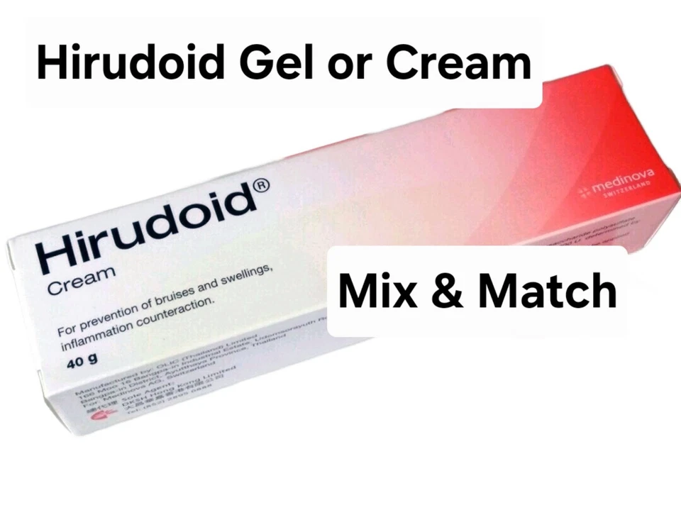 Express USA Hirudoid Cream or Gel 40g,100g, Varicose Bruises Scars Sprains Veins - Image 1 of 1