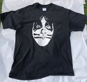 VTG KISS T Shirt PETER CRISS Face Signature XL Hanes Beefy Tag Black & White - Picture 1 of 20