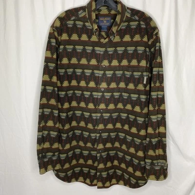 Woolrich Olive Navajo 6579 Button Down Shirt Mens Medium Southwestern EUC - Image 1 of 4