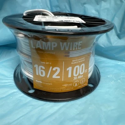 Southwire 100-ft 16/2 White Stranded Lamp Wire ~Light Cord-on roll - Image 1 of 2
