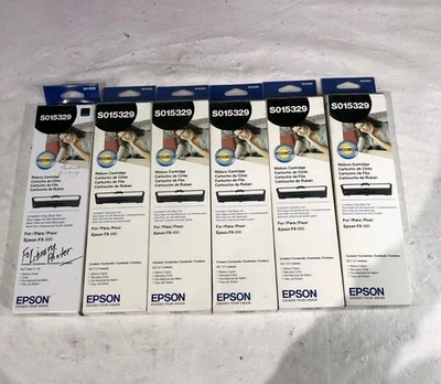 Genuine 6 Epson S015329 Fabric Ribbon Cartridge FX 890 / 890N, LQ 590 NEW - Image 1 of 4