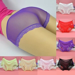 Womens Sexy Underwear See Through Lingerie Lace Mesh Briefs Panties Knickers UK - Picture 1 of 19