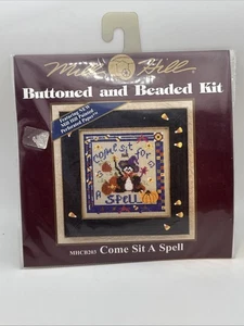 Rare Vtg Mill Hill Button Bead Cross Stitch Kit COME SIT A SPELL (2003) MHCB203 - Picture 1 of 2