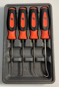 Snap on Tools SGASA204CO 4 Piece Orange Mini Soft Grip Awl Hook Pick Set USA - Bild 1 von 5